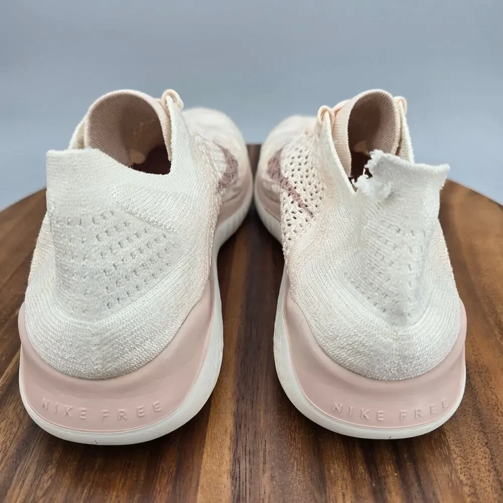 Nike Free RN Flyknit Shoes Womens 11 Guava Ice Beige Athletic Running Sneakers